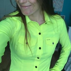 Hurley Neon Yellow Long-Sleeve Button-Down